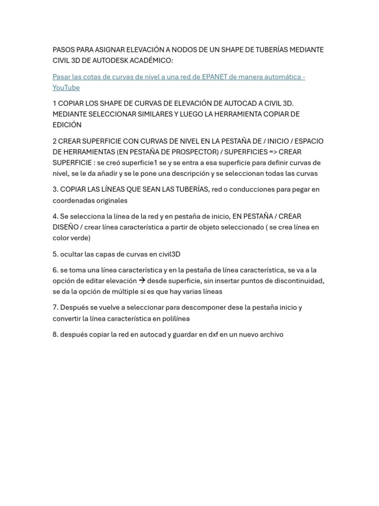 Asignar Elevación a Nodos en Civil 3D | PDF
