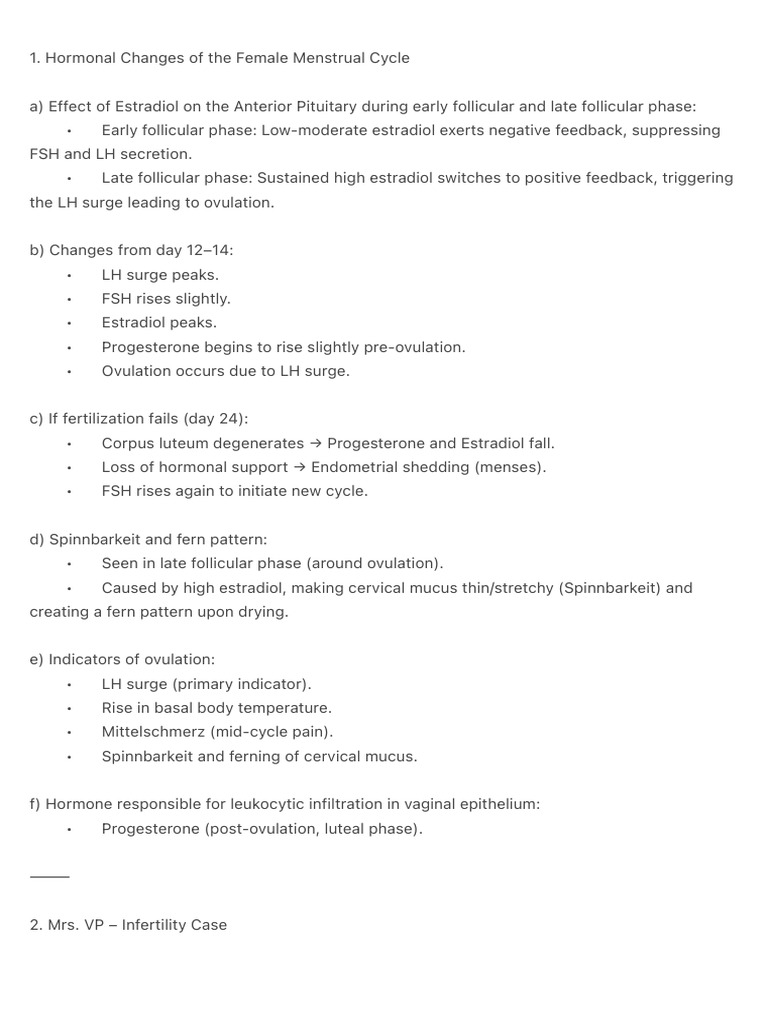 Hormonal Changes in Menstrual Cycle & Infertility | PDF | Menstrual ...