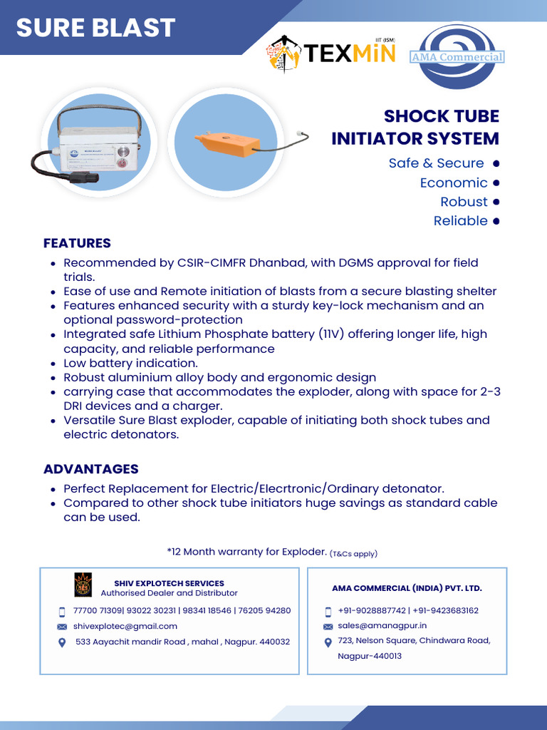 Versatile Sure Blast Exploder Features | PDF