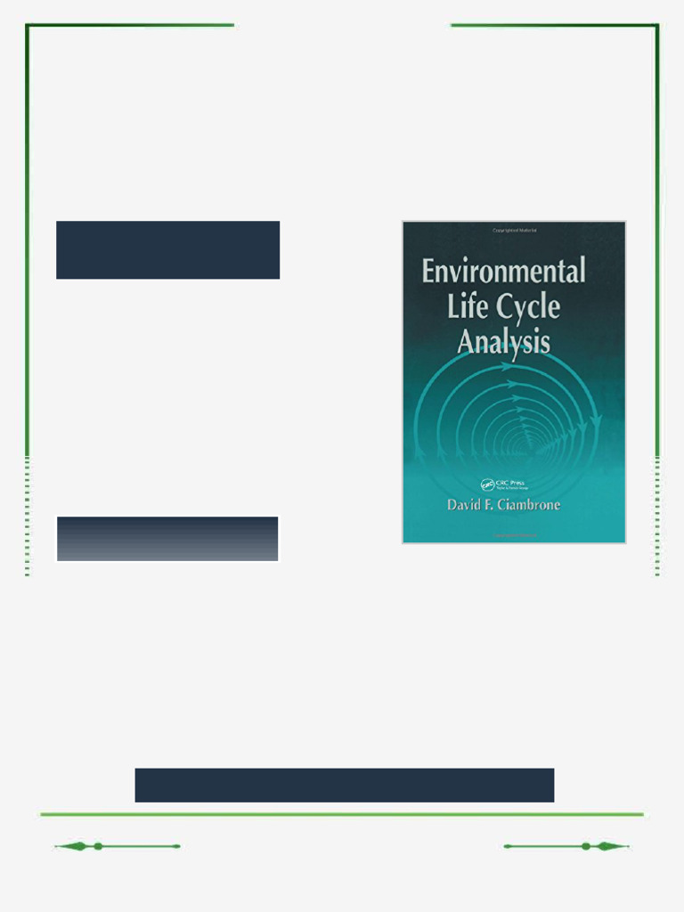 Environmental Life Cycle Analysis First Edition Ciambrone eBook full ...