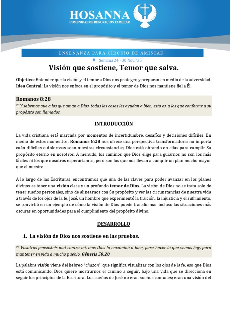 Visión y temor de Dios en adversidad | PDF | Dios | Fe