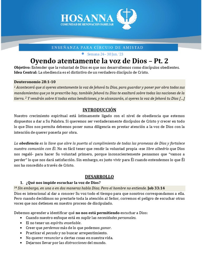 L0624 IV - Oyendo Atentamente La Voz de Dios Pt. 2 | PDF | Dios ...