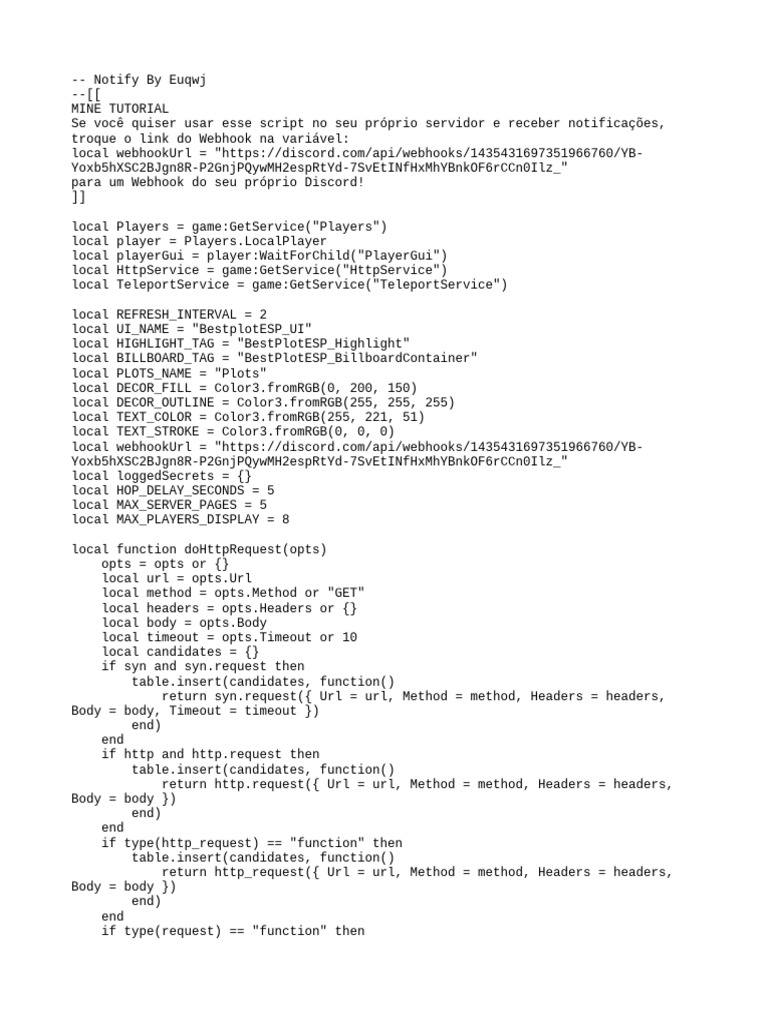 Discord Webhook Notification Script | PDF | Text File | Writing
