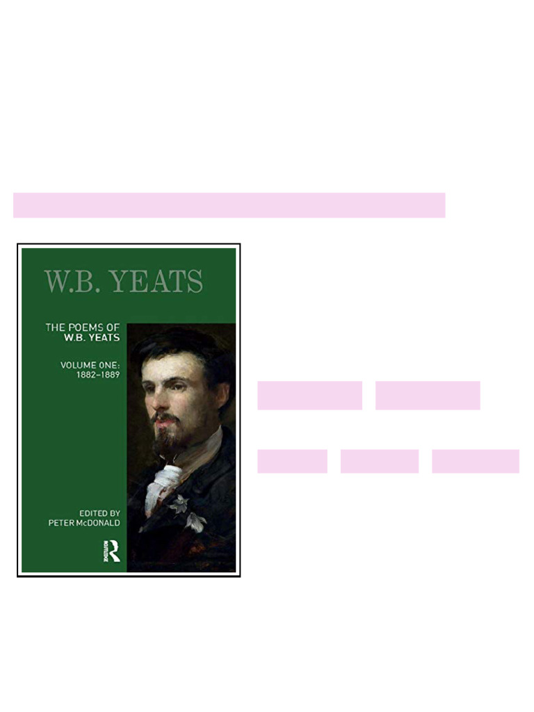 The Poems of W B Yeats Volume One 1882 1889 1st Edition William Butler ...