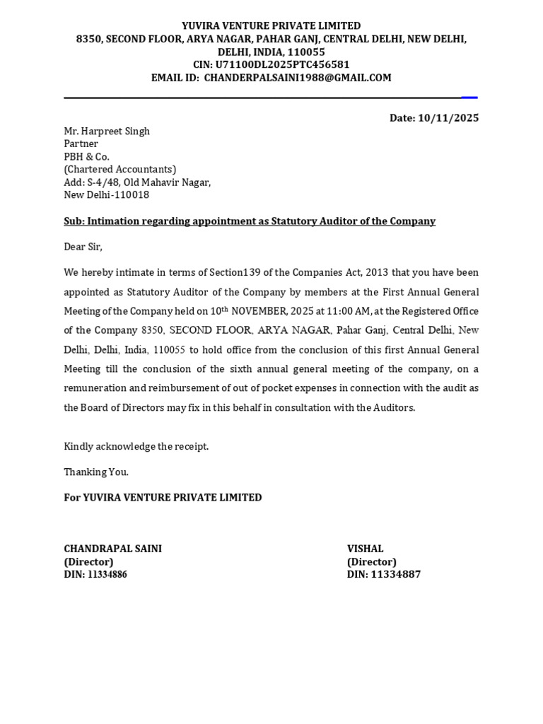 Intimation by the Company | PDF