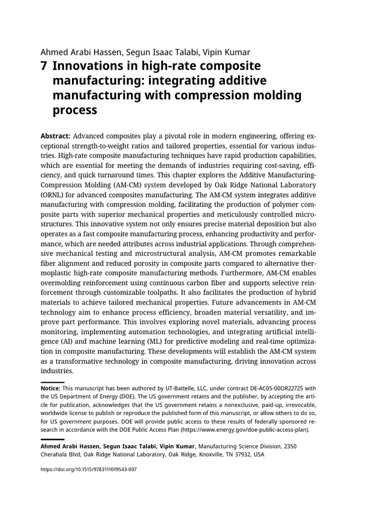 Innovations in Composite Manufacturing | PDF | Composite Material ...