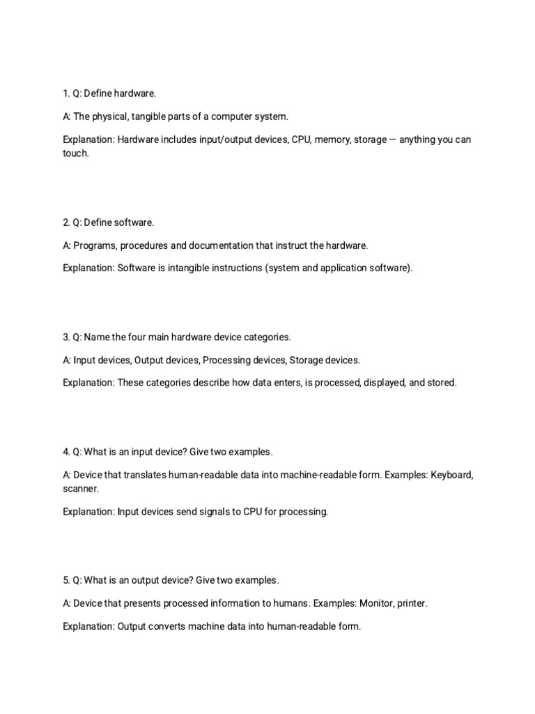 Computer Hardware and Software Essentials | PDF | Computer Data Storage ...