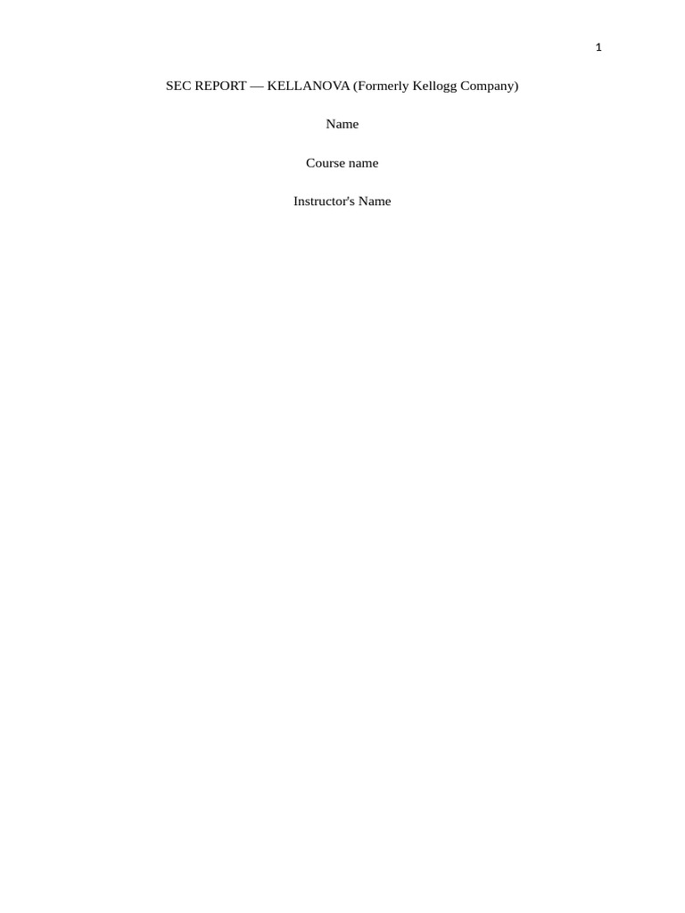 SEC Report Kellanova Financial Analysis 2023 | PDF | Equity (Finance ...