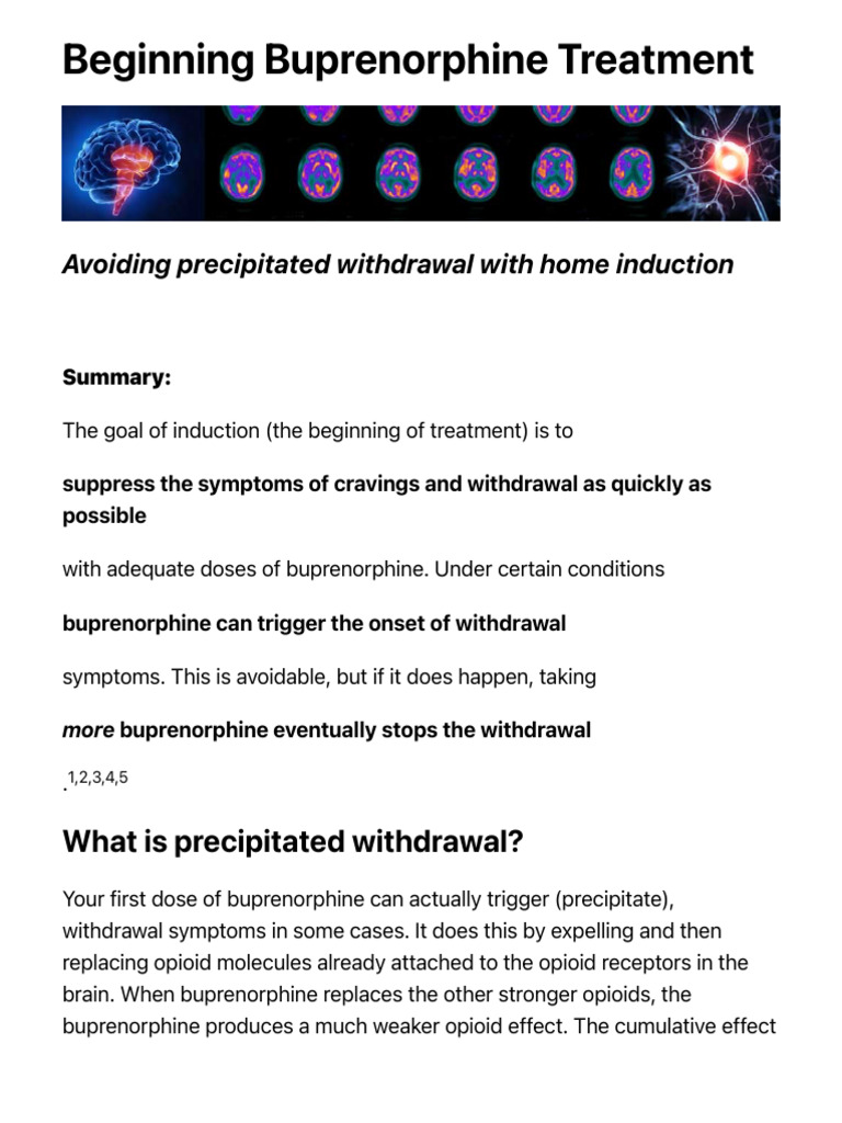 Buprenorphine Induction Guide | PDF | Psychoactive Drugs | Drugs