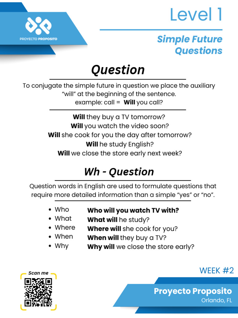 Simple Future Questions Practice Guide | PDF | Interpretation ...