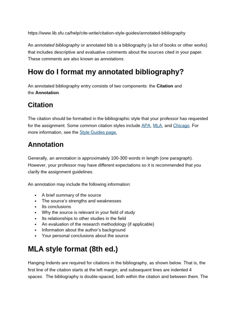 How to Format an Annotated Bibliography | PDF | Citation | Bibliography