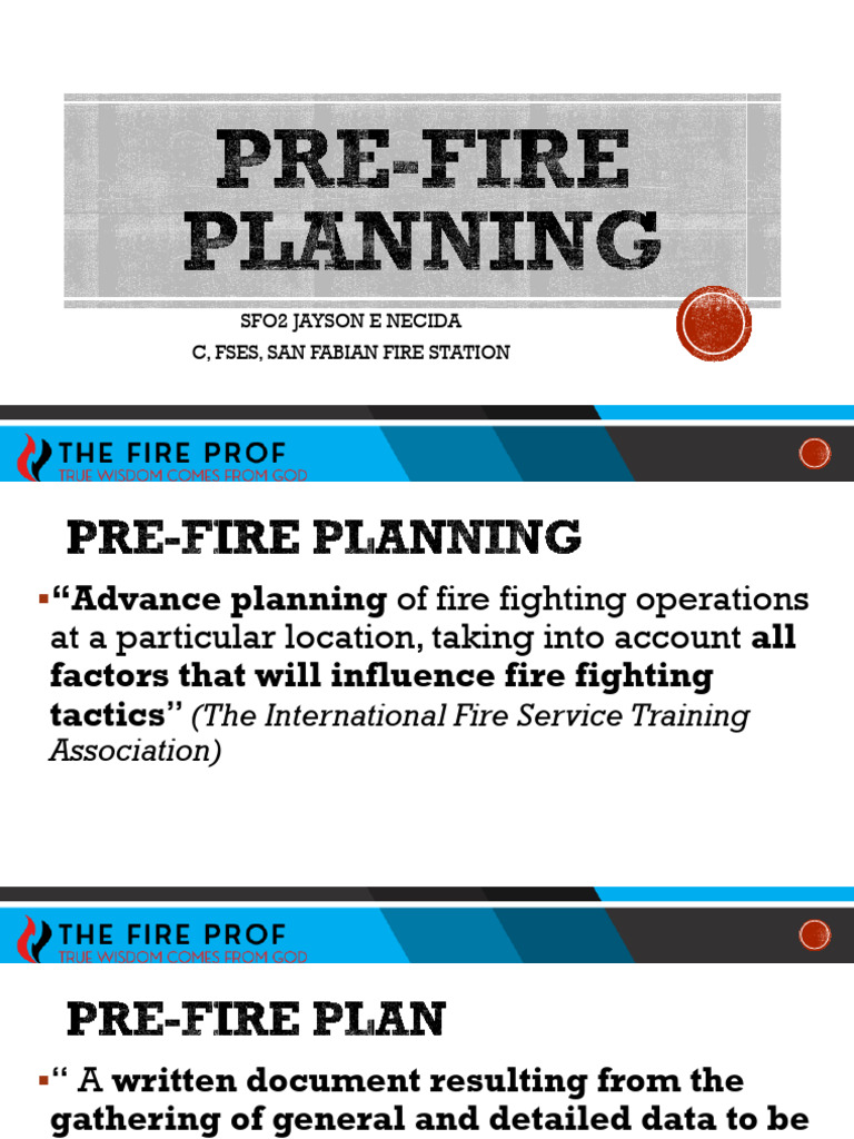 Pre-Fire Planning for Fire Safety | PDF | Firefighting | Fire Safety