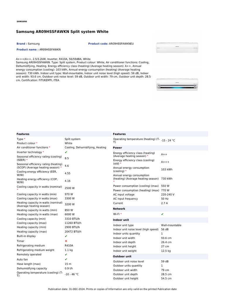 Samsung Air Conditioner Document | PDF | Air Conditioning | Electrical ...
