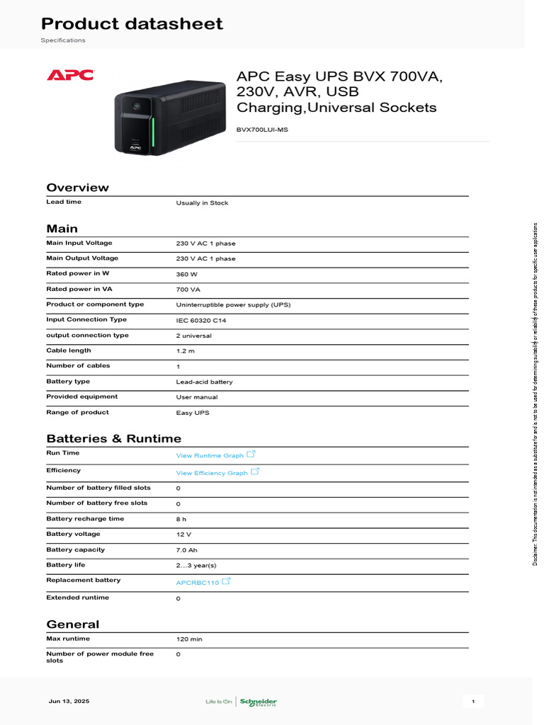 APC Easy UPS BVX 700VA Overview | PDF | Mains Electricity | Alternating ...