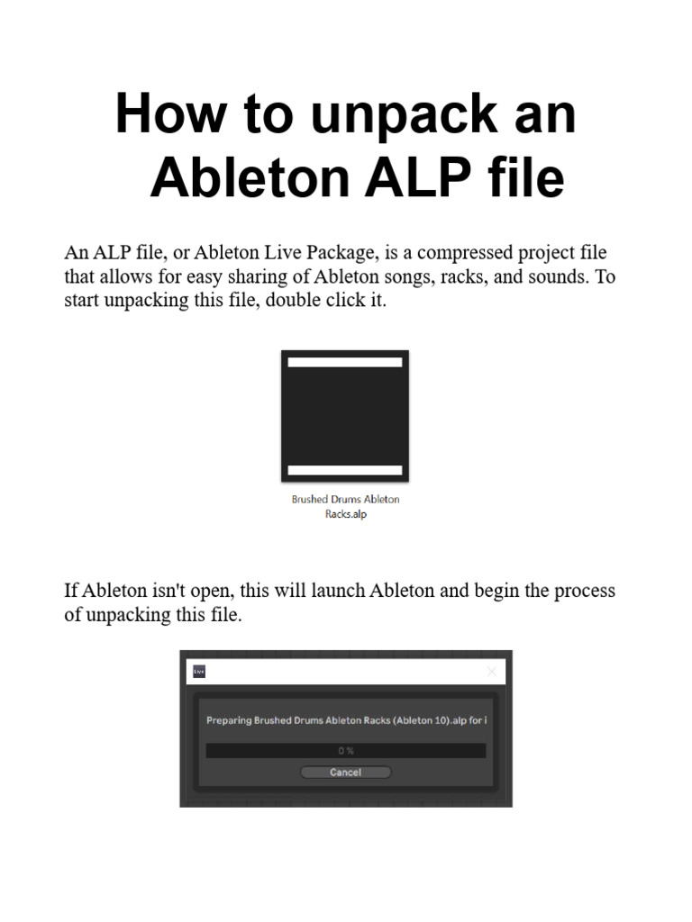 Unpacking an Ableton ALP File Guide | PDF