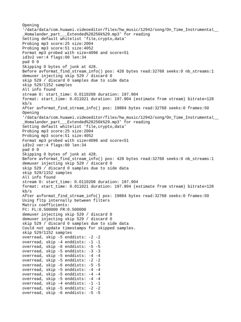 MP3 File Analysis and Processing Logs | PDF | Mp3 | Computer Data
