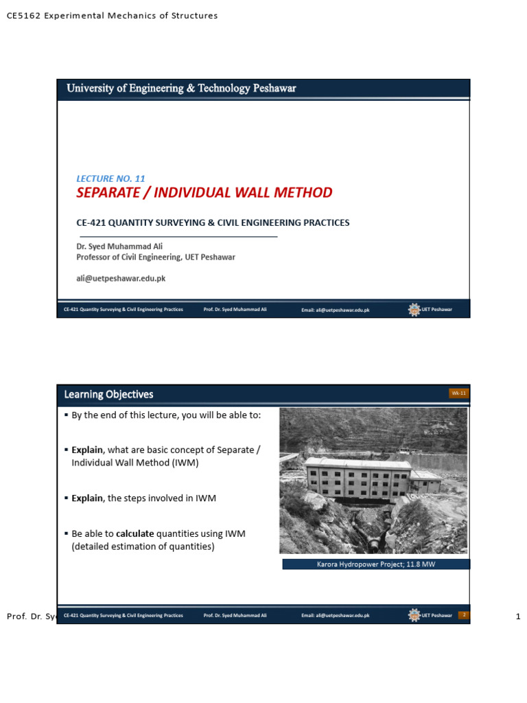 Individual Wall Method in Quantity Surveying | PDF | Civil Engineering