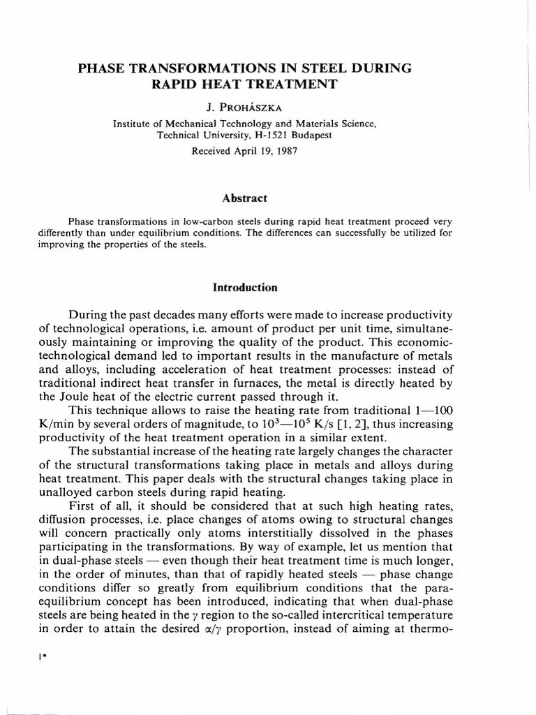 Phase Transformations in Rapidly Heated Steel | PDF | Heat Treating | Steel