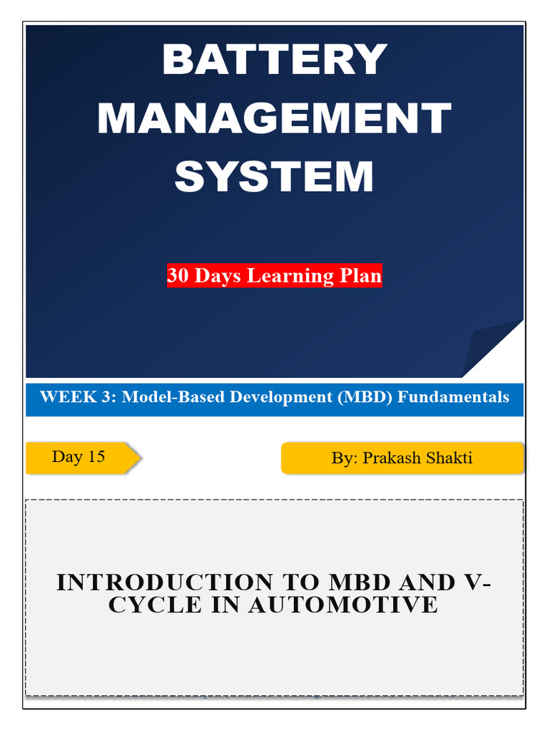 Advanced BMS: MBD and V-Cycle Insights | PDF | Simulation | System On A ...