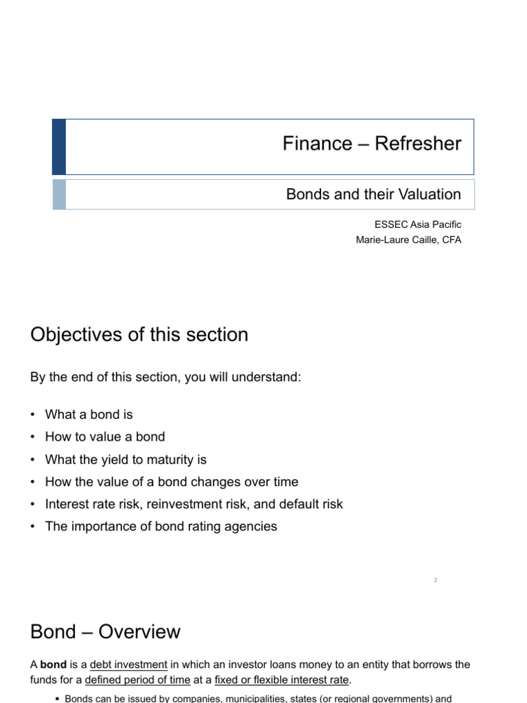 Bonds & Their Valuation (PreMSc, Sep23) - Students' | PDF | Bonds ...
