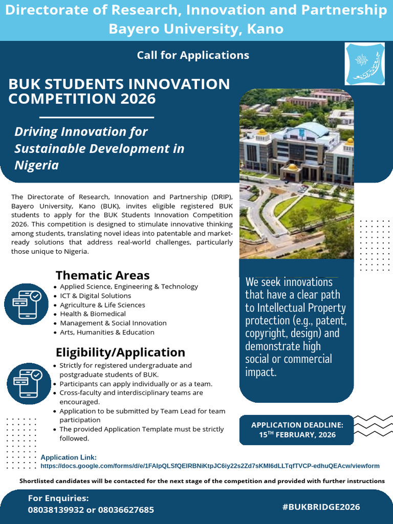 BUK Students Innovation Competition 2026 | PDF | Intellectual Property