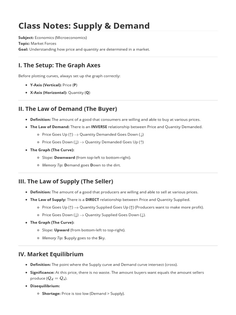 Understanding Supply and Demand Dynamics | PDF | Supply (Economics ...