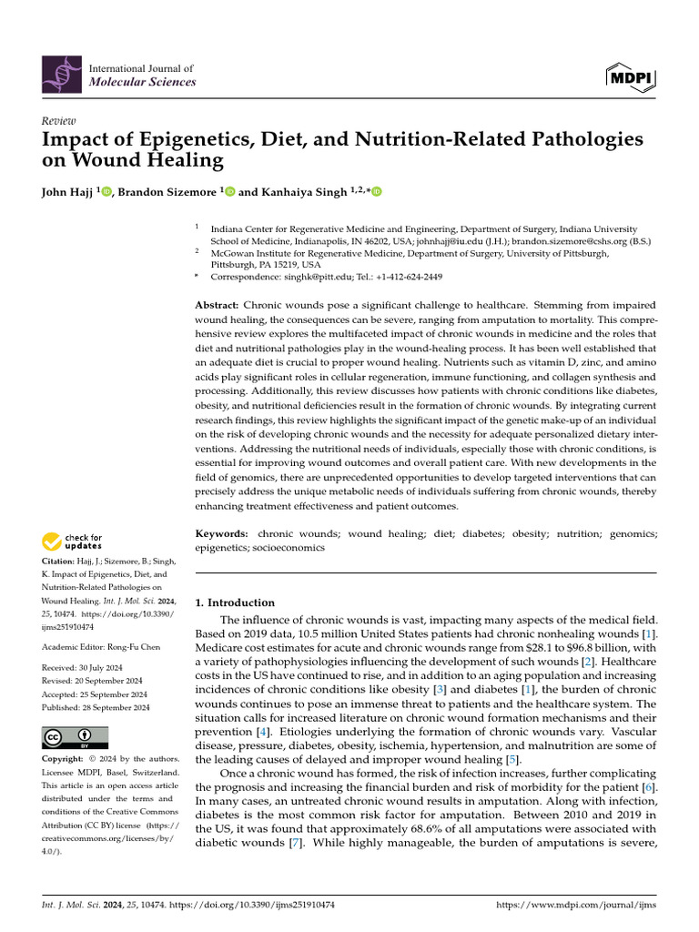 Epigenetics and Nutrition in Wound Healing | PDF | Genome Wide ...