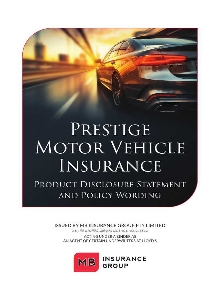 5971620PDS and Policy Wording MVPDS0724 | PDF | Insurance | Underwriting