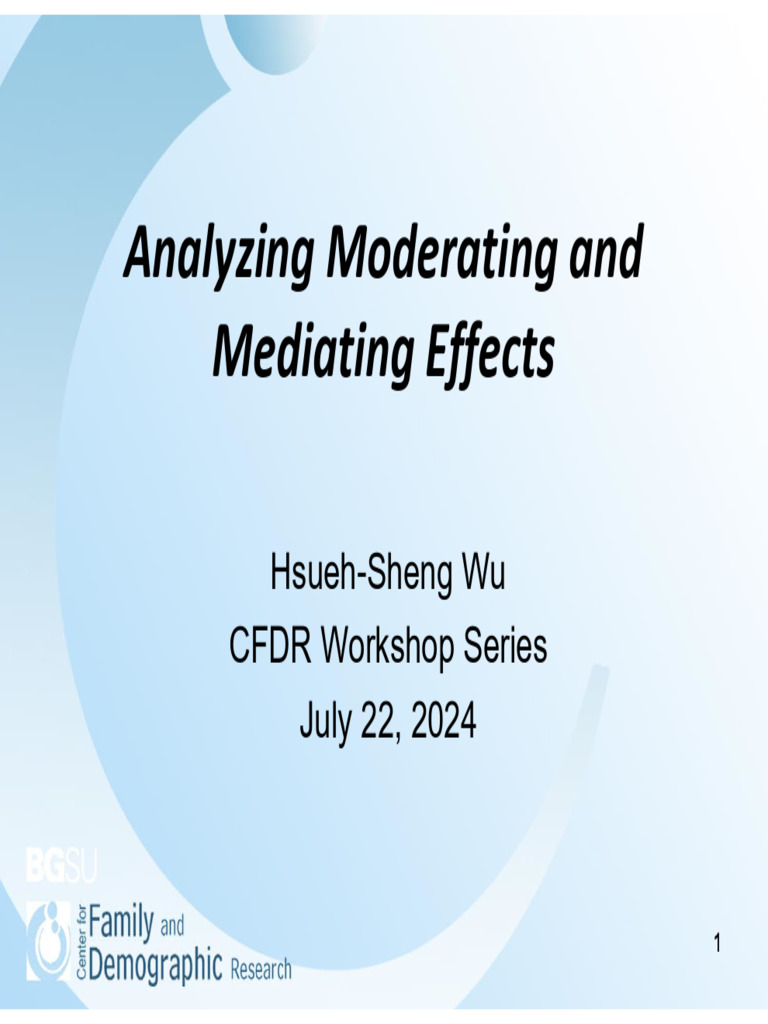 Mediation and Moderation Analysis Guide | PDF | Structural Equation ...