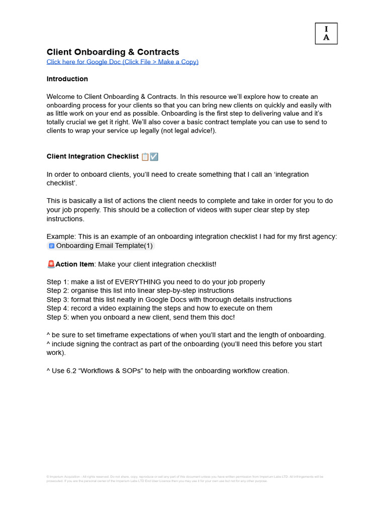 Client Onboarding Process & Contract Guide | PDF | Computing