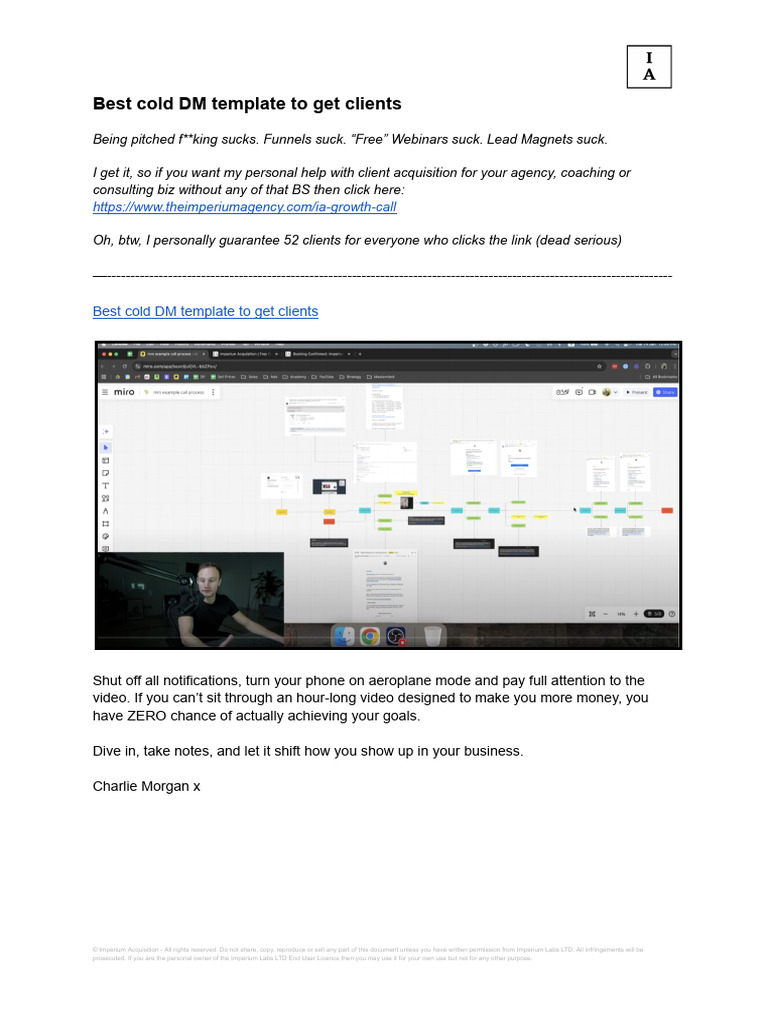 Best Cold DM Template To Get Clients | PDF