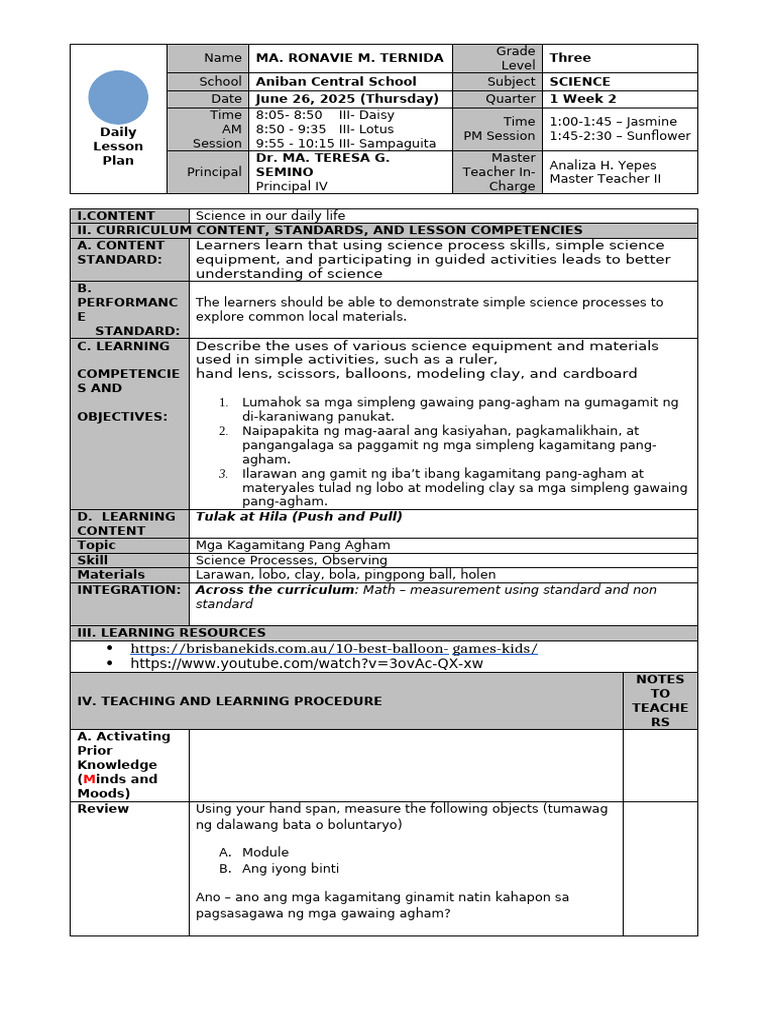 Science Q1 W2 D2 | PDF