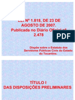 40159711 Lei 1818 Estatuto Servidor Publico Do Estado Do Tocantins