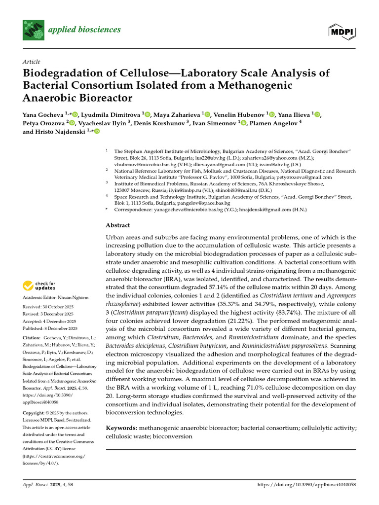 Cellulose Biodegradation by Bacterial Consortium | PDF | Anaerobic ...
