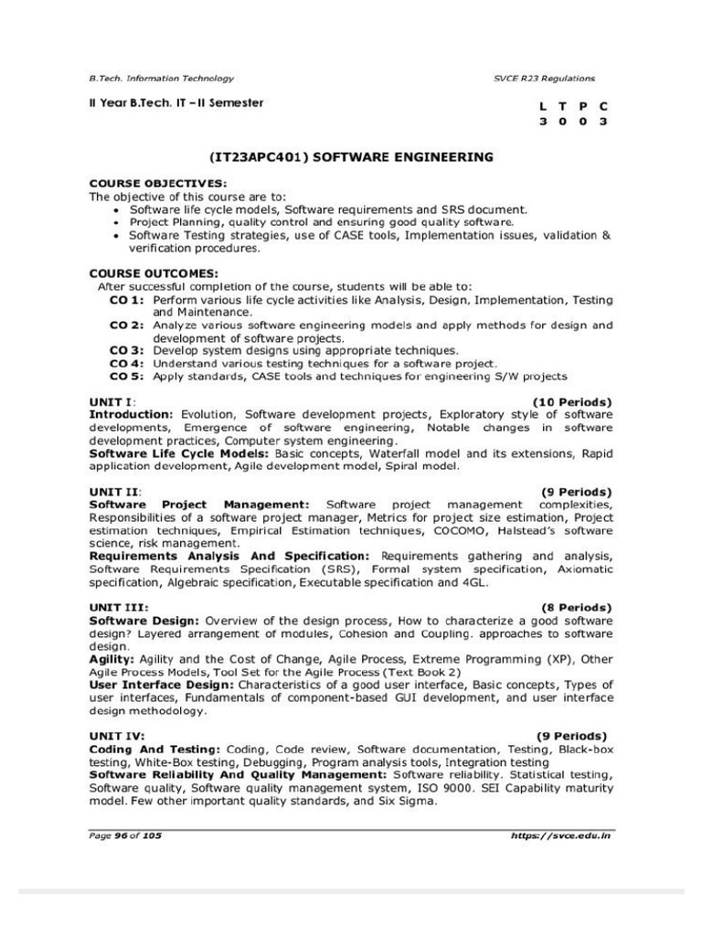 SE R23 Syllabus (1) | PDF