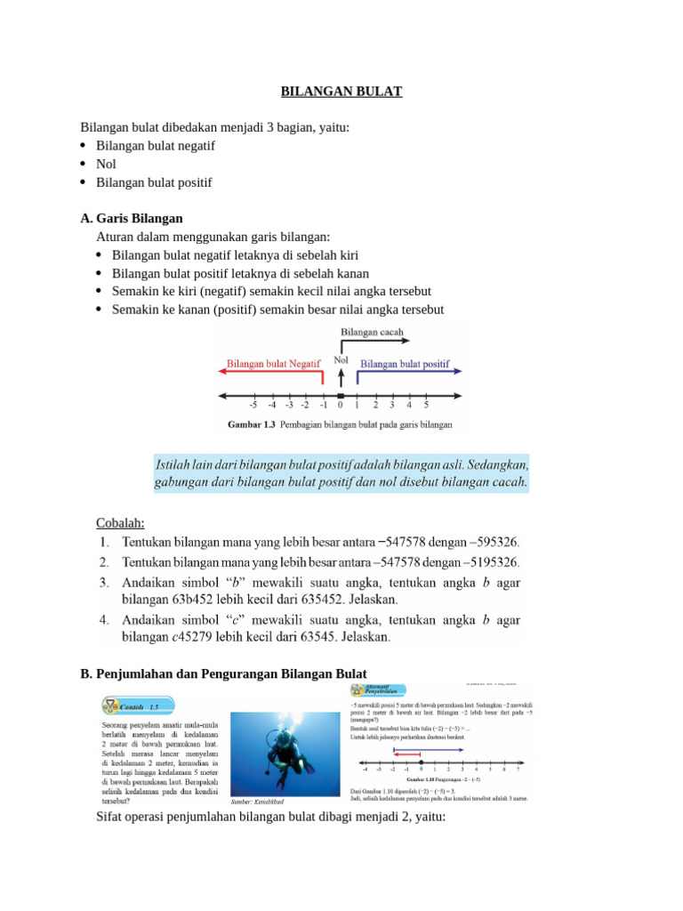 Panduan Bilangan Bulat dan Operasinya | PDF