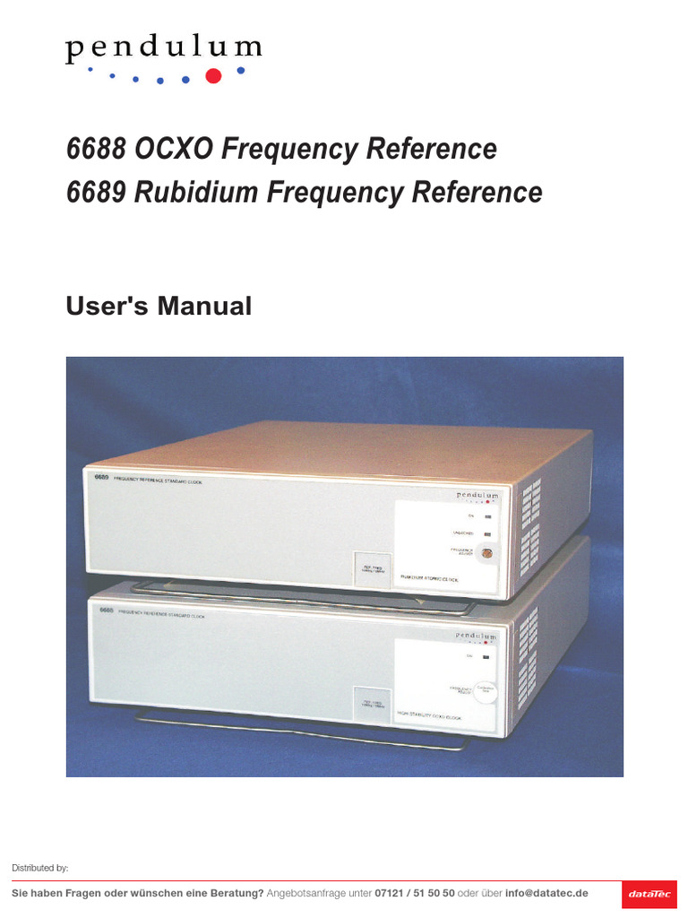Pendulum 6688 011 HB 1 DEGaEikhXIETe1C | PDF | Calibration | Electrical ...