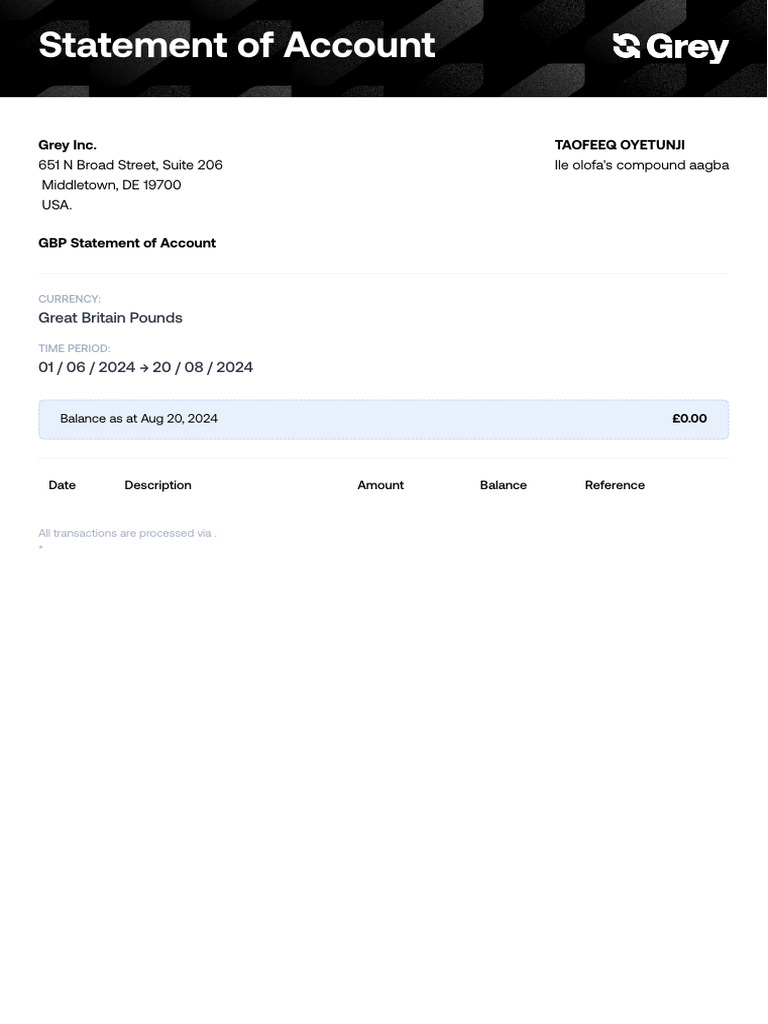 Grey GBP E-Statement | PDF