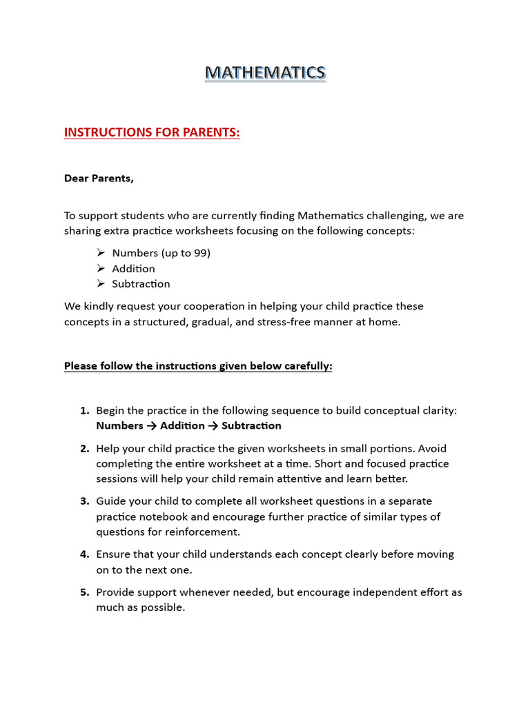 Math Practice Worksheets for Kids | PDF