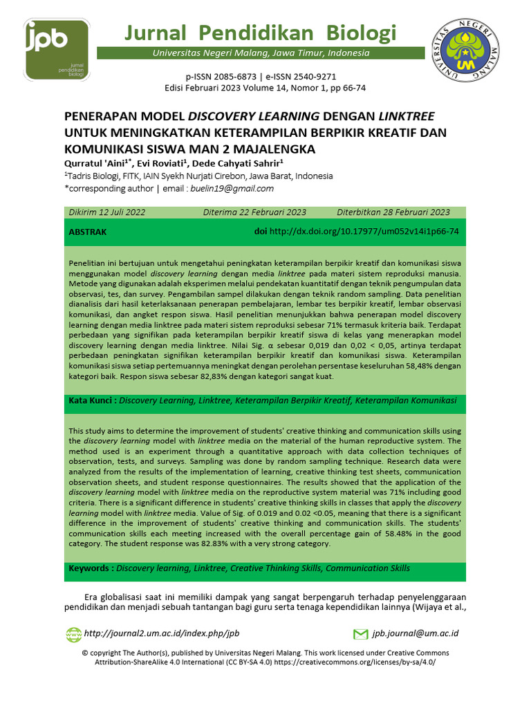 Penerapan Discovery Learning dengan Linktree | PDF