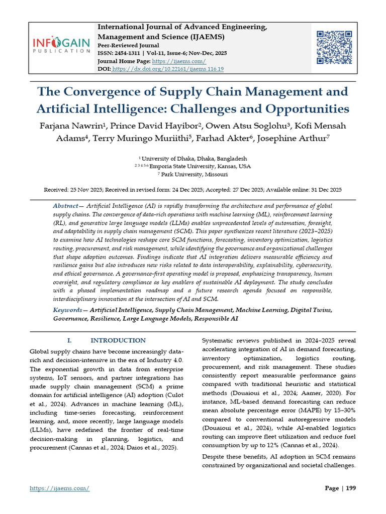 AI and Supply Chain Management Insights | PDF | Artificial Intelligence ...