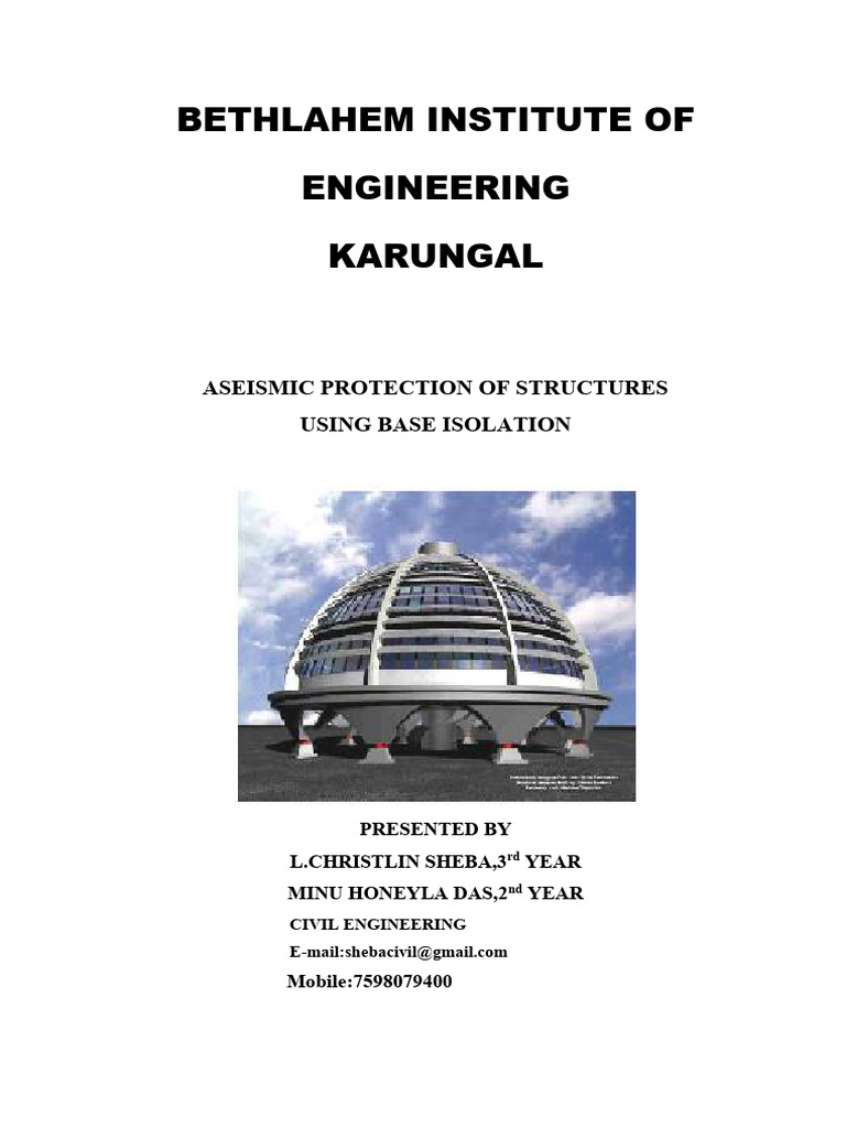Base Isolation for Earthquake Protection | PDF | Earthquakes | Seismology