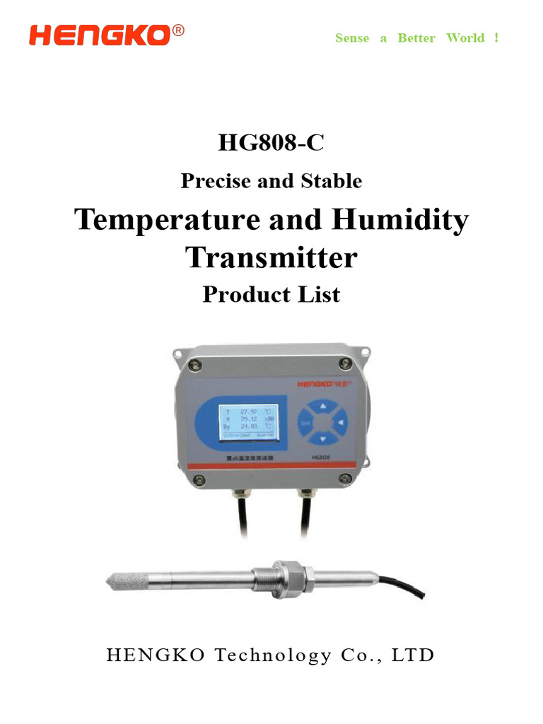 HG808-C Temperature & Humidity Transmitter | PDF | Humidity | Sensor