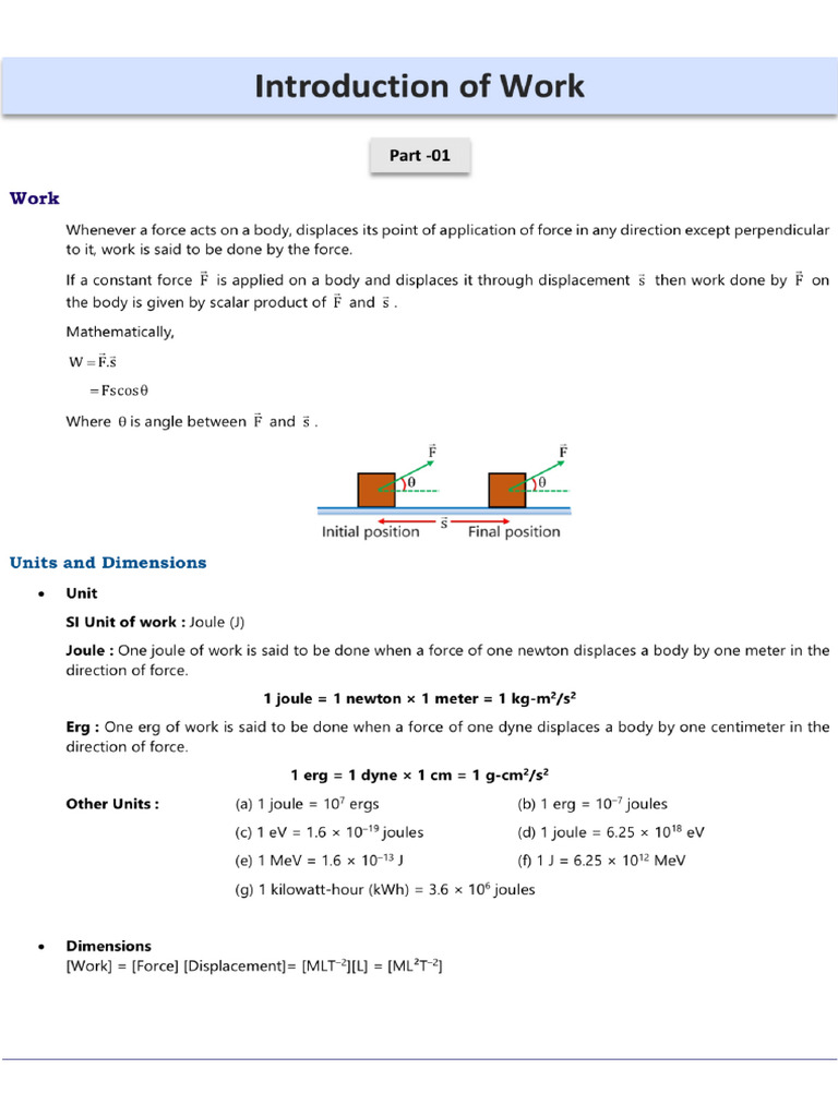 Work Energy Power | PDF