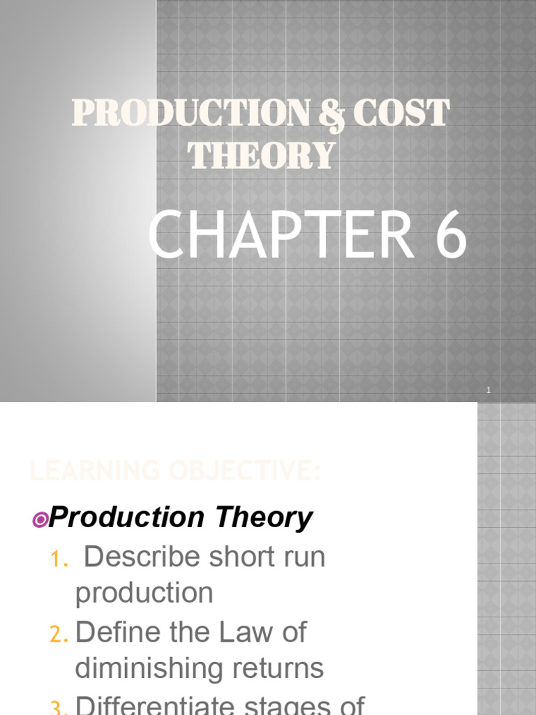 Production and Cost Theory Overview | PDF | Marginal Cost | Economies ...