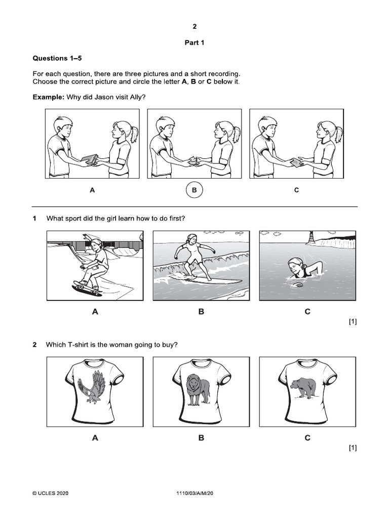 Sample Test 1 (2020) | PDF