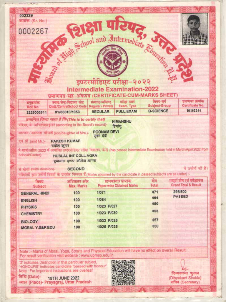 Inter Mark Sheet | PDF