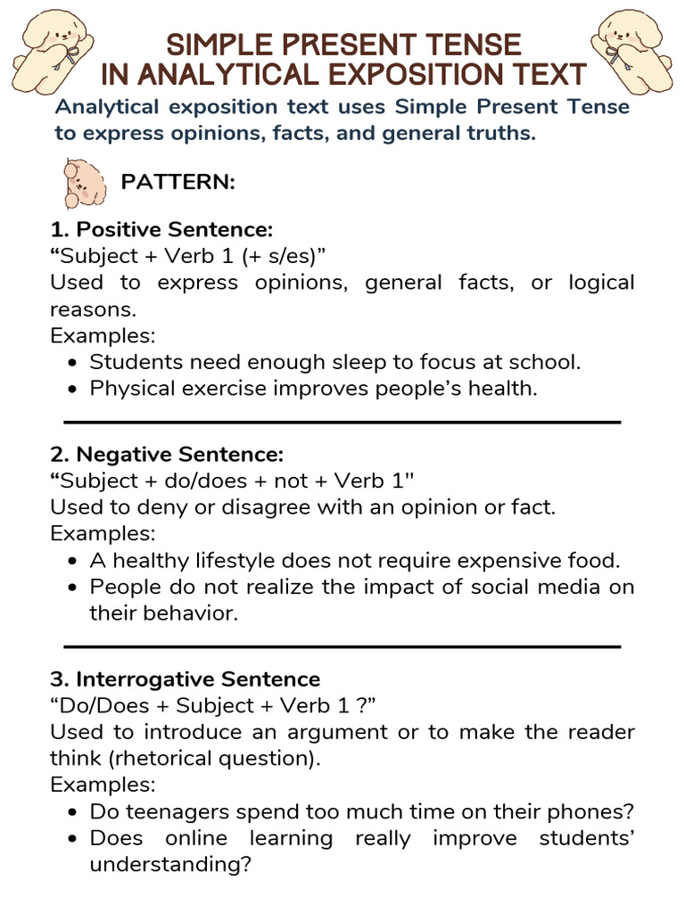 Simple Present Tense in Expository Text | PDF | Subject (Grammar) | Verb