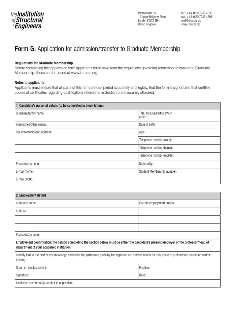 Graduate Membership Application Form | PDF | Academic Degree | Debit Card