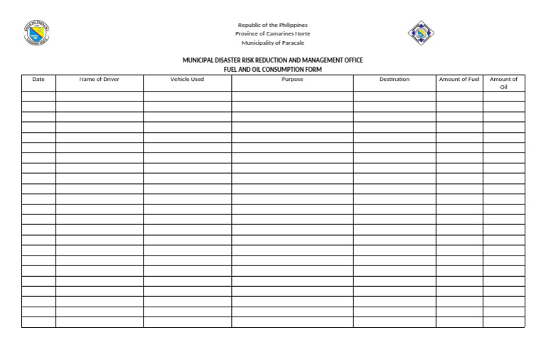 Fuel and Oil Consumption Form | PDF